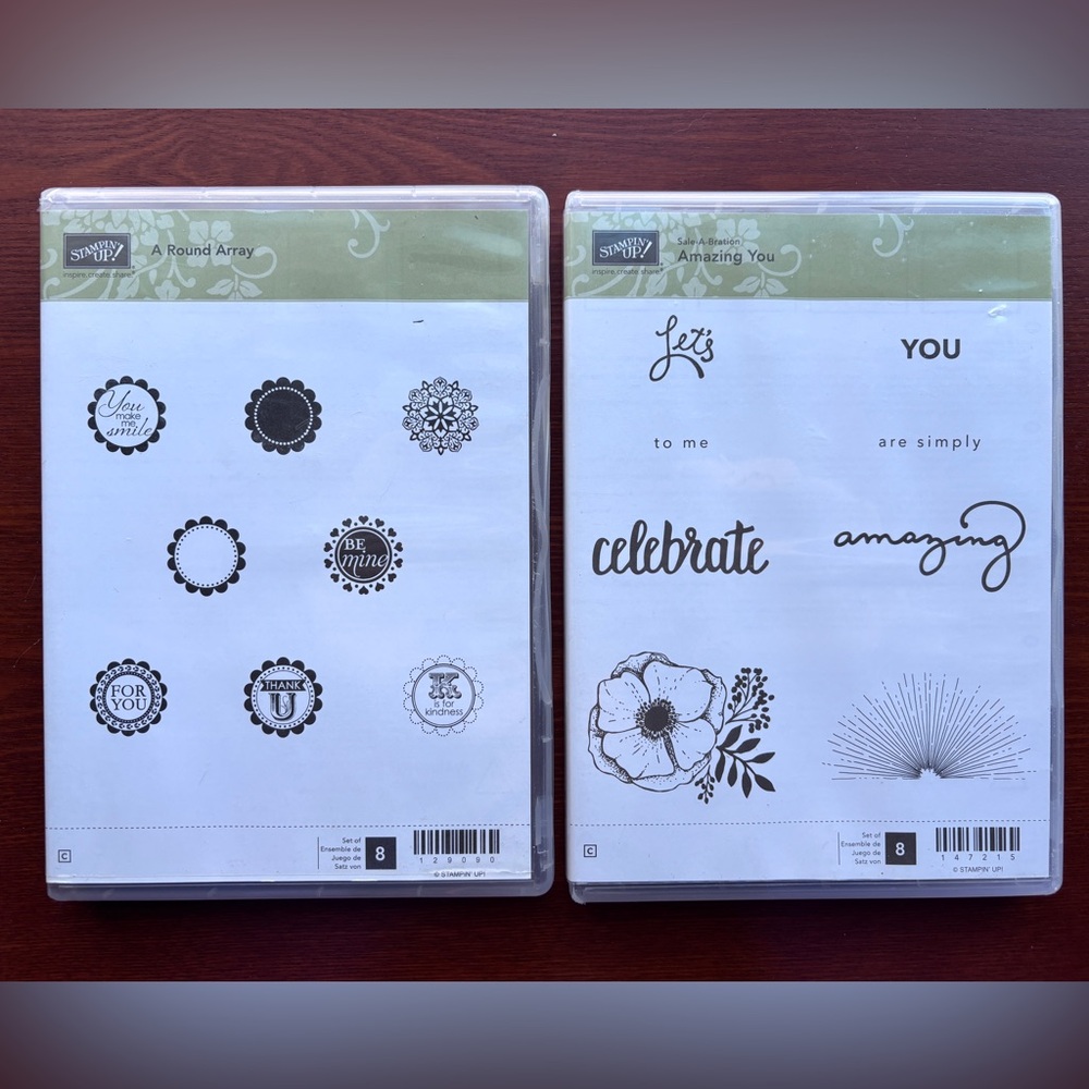Stampin' Up! Rubber Stamps - “A Round Array” and “Amazing You” NEW Retired